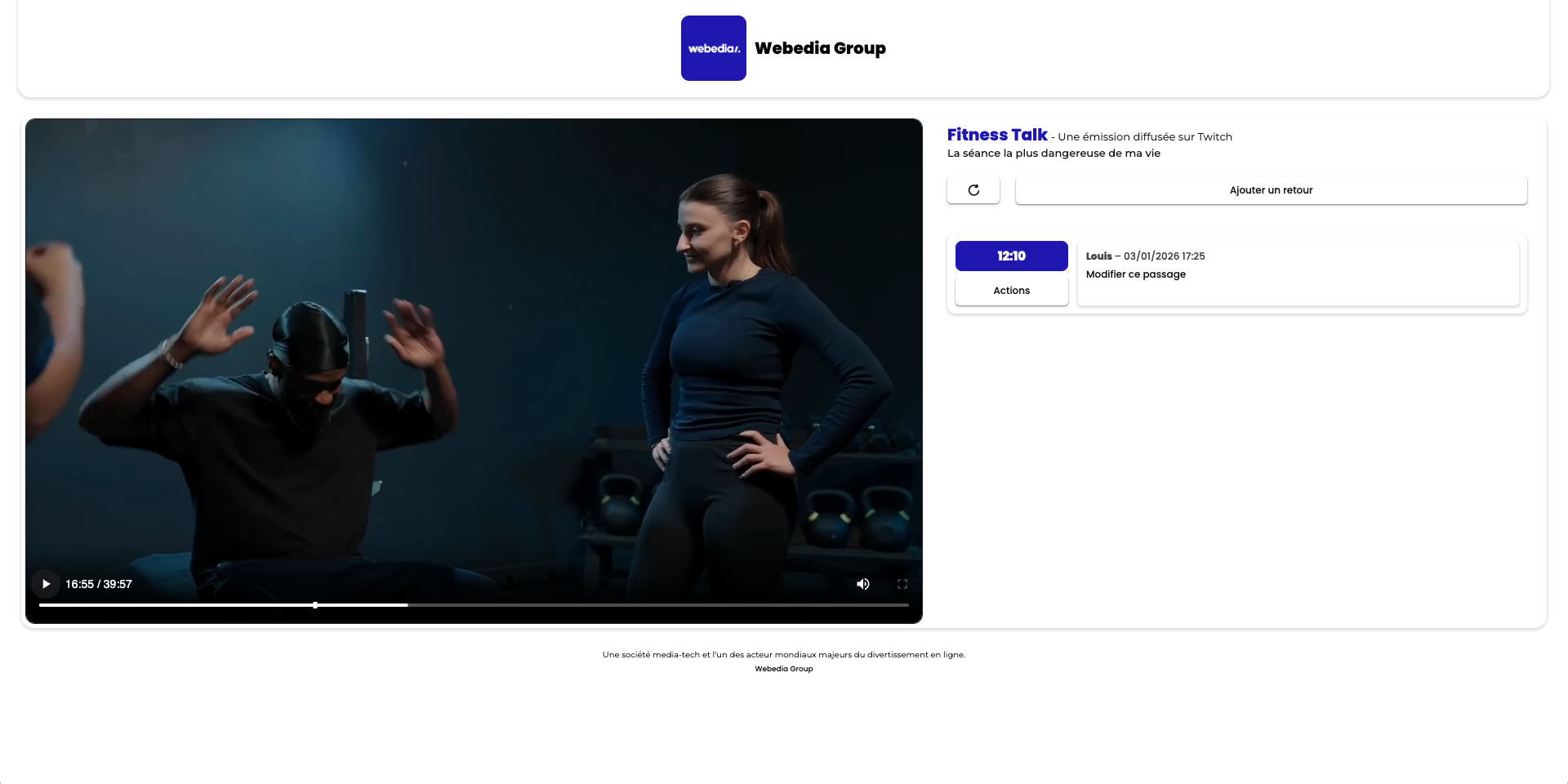 Aperçu Feedback Video